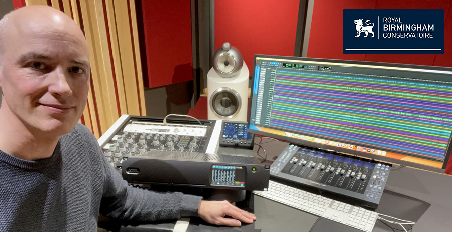 Matthew O’Malley in the Royal Birmingham Conservatoire Mastering Suite with a new Prism Sound Dream ADA-128