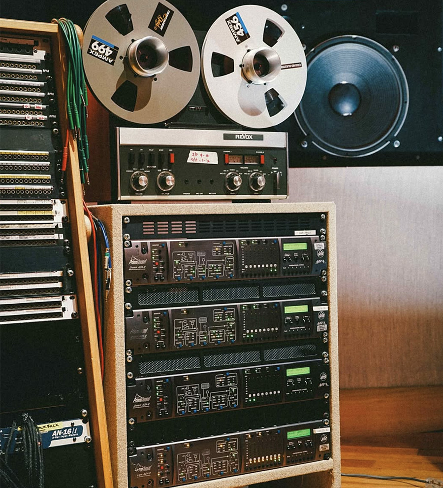 Prism Sound ADA-8XR converters within a customer's recording studio